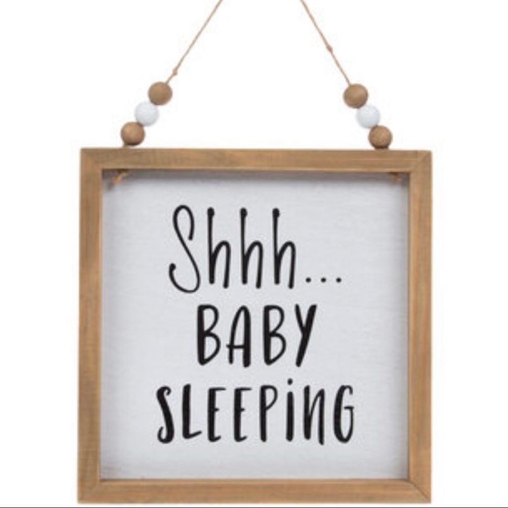 🛍SOLD🛍 NWT Shhh Baby Sleeping Beaded Wood Wall Decor - Picture 2 of 11